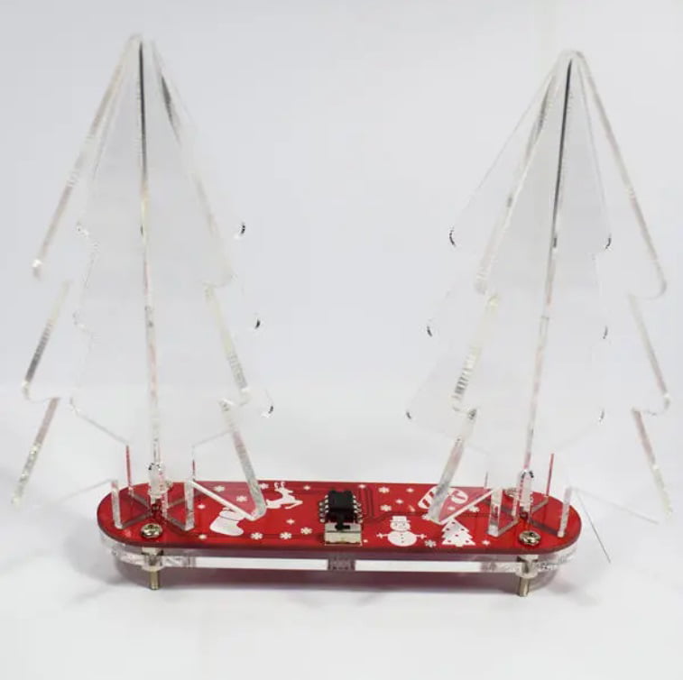 DIY LED Light Acrylic 3D Christmas Tree Electronic Learning Kit ATF