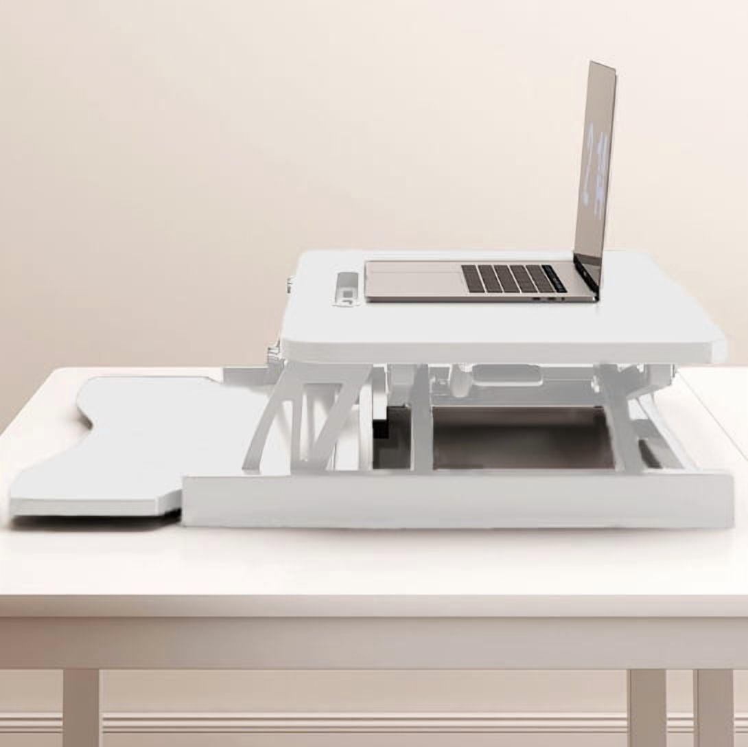 Oufan Standing Desk Converter, 32" Adjustable Sit to Stand Up Workstatio, Dual Monitor Desktop Riser with Wood Keyboard Tray for Home Office