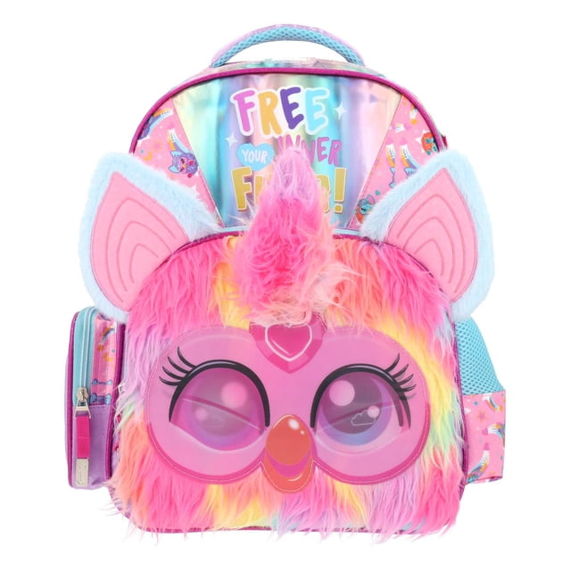 Mochila Grande Escolar Furby Rosa