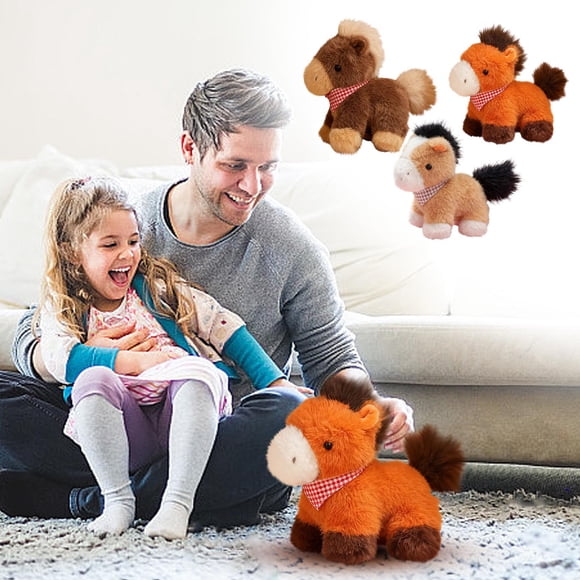 Desktop Decorations Orange Pony Plush Ornament Realistic Squeezable Simulation Toy for Christmas Tree Decor(1Pcs) JASKFLY