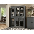 thumbnail image 3 of 100% Solid Wood 48.5" Pantry China Cabinet with Clear Glass Doors, 2-Drawers and Adjustable Shelves, 3 of 6