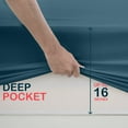thumbnail image 2 of Lux Decor Collection Microfiber Queen Fitted Bed Sheet, 16" Deep Pocket Fitted Sheets (Queen, Navy Blue Ashes), 2 of 5