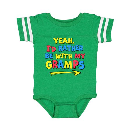 

Inktastic Yeah I d Rather be with My Gramps in Red Yellow and Blue Gift Baby Boy or Baby Girl Bodysuit