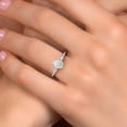 thumbnail image 4 of Gem Stone King 925 Sterling Silver Simulated White Opal and Lab Grown Diamond Engagement Ring for Women | 1.30 Cttw | Oval Cabochon 8X6MM | Gemstone October Birthstone | Size 8, 4 of 6