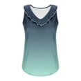 thumbnail image 6 of ZQGJB Womens Summer Tank Tops Casual Sleeveless Tie Dye Gradient Color Printed Tunic Top Loose Fit Ruffled Trim V Neck Shirts Navy M, 6 of 6