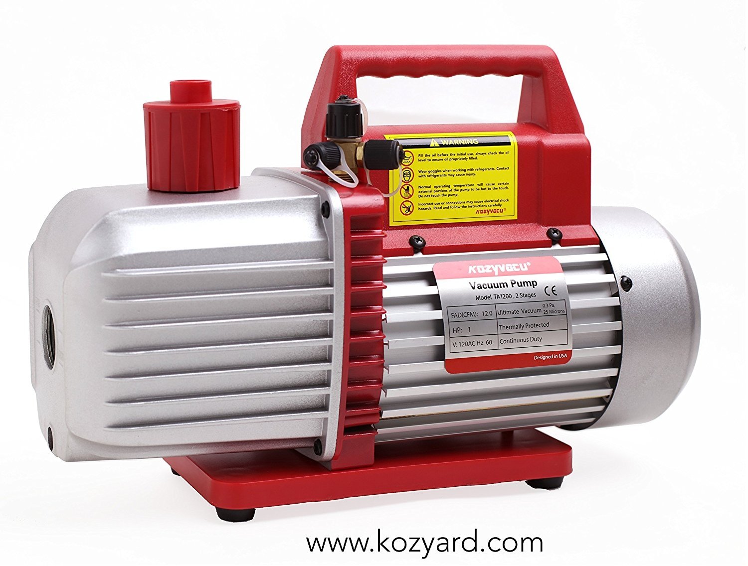 Kozyvacu 12CFM Professional Two-Stage Rotary Vane Professional Vacuum ...