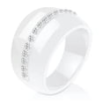 thumbnail image 2 of 14mm Black/White Ceramic Wedding Band Rings Women's White AAA Cz Ring Sz 6 7 8 9, 2 of 6