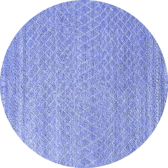 Ahgly Company Machine Washable Indoor Round Oriental Blue Industrial Area Rugs, 5' Round