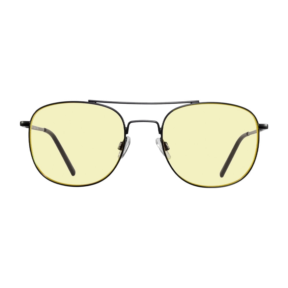 Aray Matte Gunmetal Night Driving Glasses - Yellow Lens