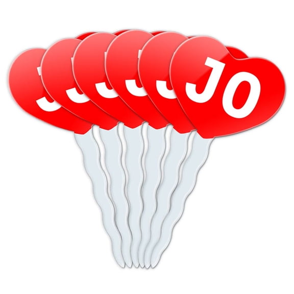 Jo Heart Love Cupcake Picks Toppers - Set of 6