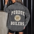 thumbnail image 6 of Women's Gameday Couture Black Purdue Boilermakers Oversized Style's the Limit Micro-Rhinestone Stripe Washed Denim, 6 of 6