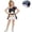 Black, variant on Anime Theme Party Cosplay Swimwear Dress and Cap 2-Piece Set, Ruffle Shoulder One-Piece Swimsuit, Movie-Inspired Halloween Costume Performance Wear, Orange 130
