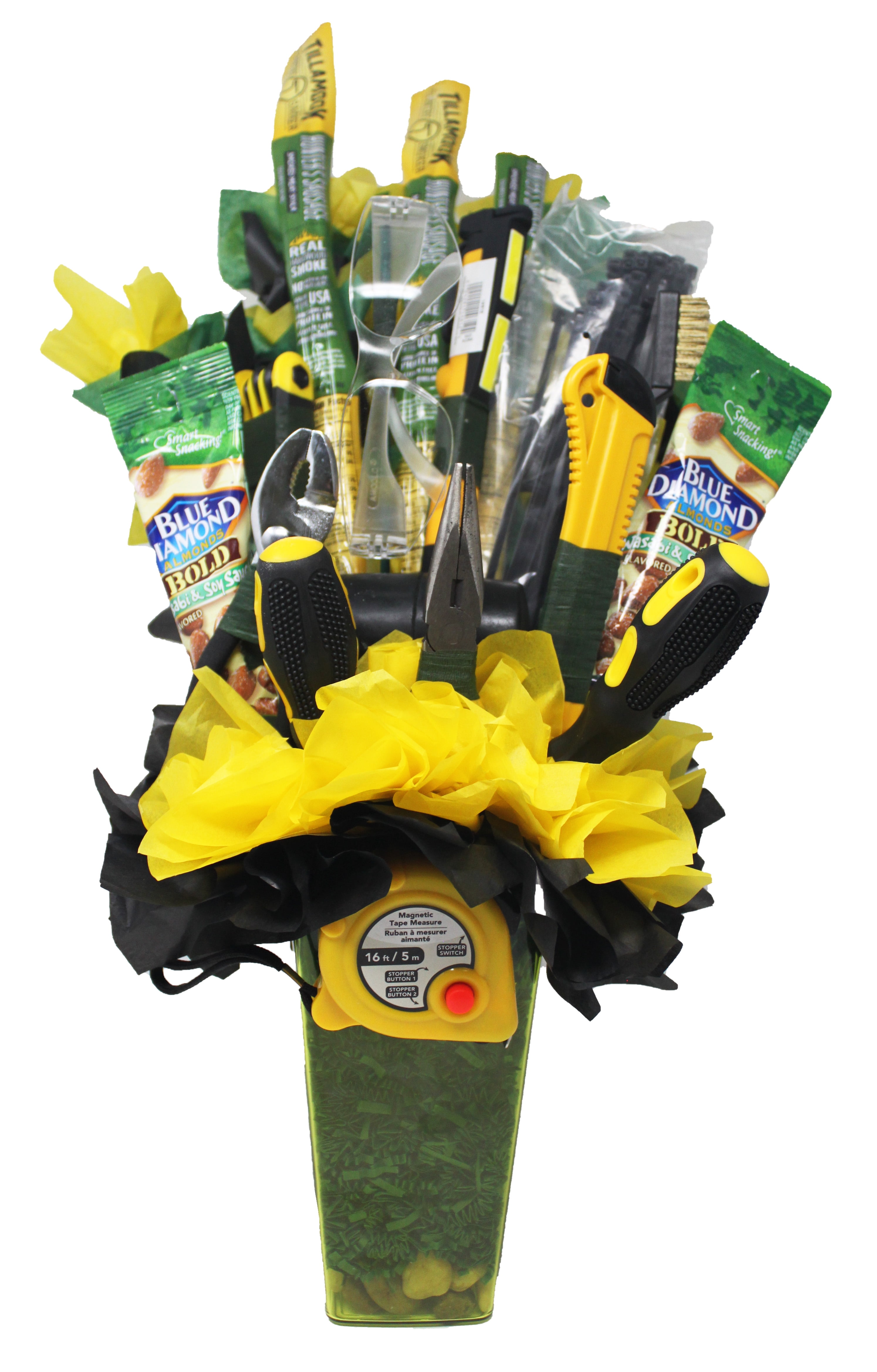 Ultimate Man Bouquet with Tools, Hunter Sausage and Blue Diamond