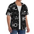 thumbnail image 3 of Lafuoo Ho-Ho-Ho 2 Pattern Men's Cuban Collar Short Sleeve Shirt, Button-Down Resort Beach Pocket Shirt-XX-Large, 3 of 7