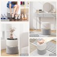 thumbnail image 4 of Favory Ottoman with Storage - Set of 2 Storage Ottomans, 1 Large & 1 Small Nesting Ottoman Side Table, Upholstered Linen Round Foot Rest Vanity Stool for Bedroom Living Room (Gray), 4 of 7
