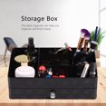 thumbnail image 3 of Caja de almacenamiento para artículos de papelería, maquillaje y cosméticos, organizador de escritorio de madera negra con decoración estética, 3 of 8