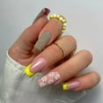 thumbnail image 1 of Uñas postizas a presión, regalo para mujer, 24 uñas postizas acrílicas extraíbles para uso diario, decoración de uñas, 1 ml de adhesivo., 1 of 5