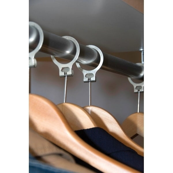 Flat Anti-Theft Sui Hanger with Walnut Finish and P-Nail, (Box of 50) Security Hangers with Solid Wood Bar for Retail and Hospitality