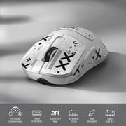 ATTACK SHARK X3 Lightweight Wireless Gaming Mouse with Anti Slip Mouse Grip Tape, Self Adhesive Design Elastics Refined Side Grips Sticker Sweat Resistant Pads/Anti Sweat Paste, Cut to Fit (White)