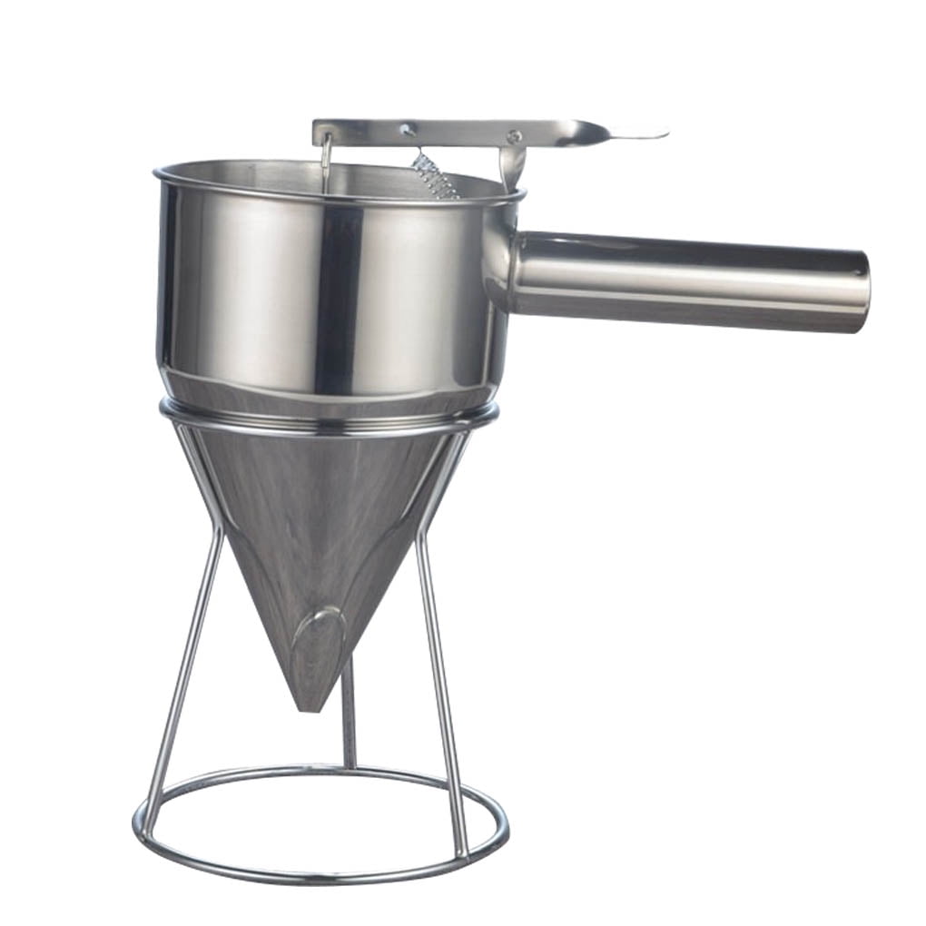 Piston Funnel Pancake Batter Dispenser Stainless Steel Confectionery Funnels  with Stand Bakery Use Cake Decorating Tool - Walmart.com