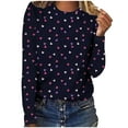 thumbnail image 5 of JTZGDY Valentines Day Sweatshirts for Women Funny Cute Love Heart Pattern Print Long Sleeve Holiday Season Pullover Tops Loose Oversized Casual Festival Graphic T-Shirts Purple#02 XXXXXL, 5 of 8