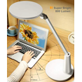 thumbnail image 4 of Lampe de Bureau LED avec Luminosité Réglable, Lampe de Table Lumineuse Dimmable pour Chambre, Bureau, Lecture, Étude, Blanc, 4 of 5