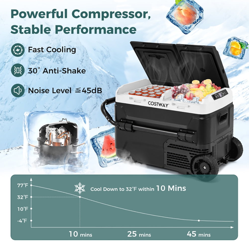 Aimee Lii 64QT Dual Zone 12V 42QT Car Refrigerator for Vehicles Camping Travel Truck Outdoor and Home Use, Portable Water Cooler, Black Aimee Lii 64QT Dual Zone 12V 42QT Car Refrigerator for Vehicles Camping Travel Truck Outdoor and Home Use, Portable Water Cooler, Black