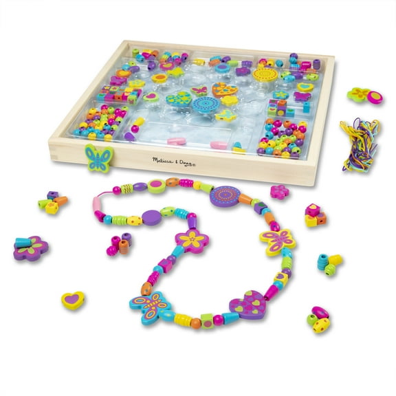 Melissa & Doug Created by Me! Bead Bouquet Deluxe Wooden Bead Set With 220  Beads for Jewelry-Making