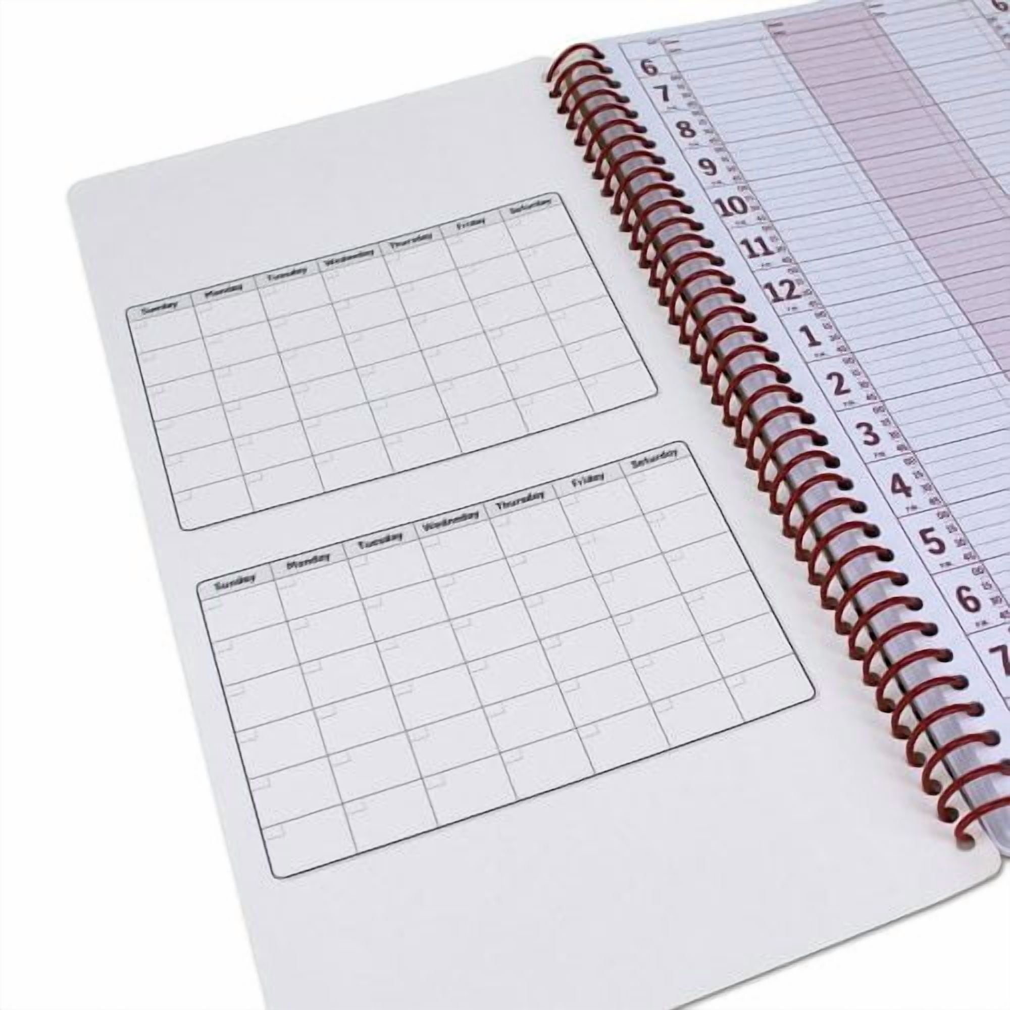 Portage 6 Column Appointment Book - Large 12.75" x 13.5" Daily & Hourly Planner - Spiral Notebook Organizer for Scheduling Appointments