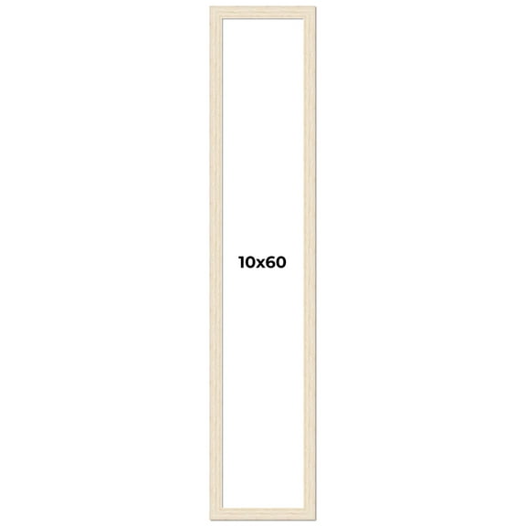 10x60 Frame White Real Wood Picture Frame Width 1.5 inches | Interior Frame Depth 0.5 inches | Barn