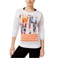 thumbnail image 1 of energie T-Shirt Graphique Auto-Inspirant pour Femmes, Blanc, Juniors, Grand, 1 of 1