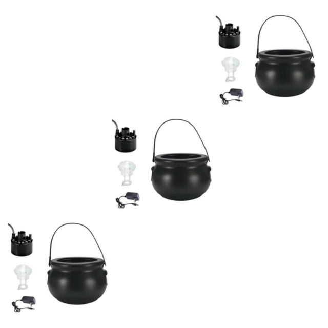 relayinert Plastic Energy-saving Multifunctional Halloween Witch Cauldrons Fog Maker For Efficiency black US Plug 3Set