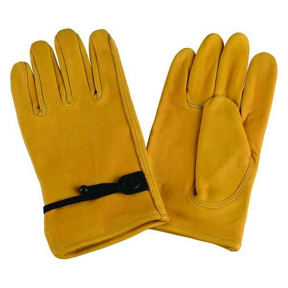 Leather Drivers Gloves, Cowhide, Cinch, Keystone Thumb, Gunn Cut, Yellow, S 1 PR