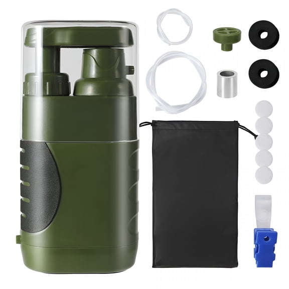 HIBIBUD Portable Personal Water Filter, 3 Stage Camping Water Filtration System Water Purifier Survival, Backpacking Water Filter BPA Free Outdoor Water Purifier for Hiking, Camping, Travel