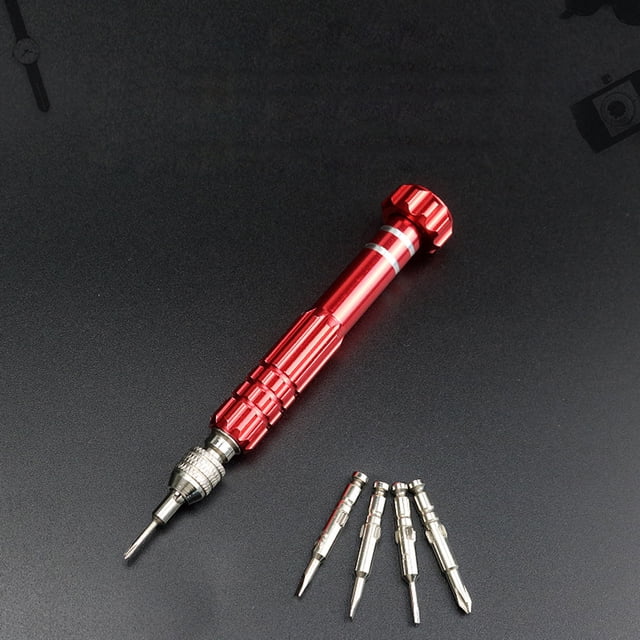 Juego de Herramientas de Apertura de Teléfonos Electrónicos Cola Destornilladores Portátiles de Precisión 5 en 1 Rojo
