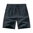 thumbnail image 2 of Hearthz Men's Shorts Quick Dry Elastic Waist Lightweight Men's Athletic Gym Shorts with Pockets Summer Mens Shorts Beach Dark Gray M, 2 of 4