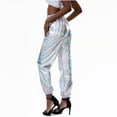 thumbnail image 3 of Patlollav Womens Holographic Streetwear Club Cool Shiny Causal Pants, 3 of 6