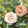 thumbnail image 5 of Waipfaru 2pcs Fall Garland, 6ft Artificial Eucalyptus Garland with Orange Roses, Fake Rose Floral Greenery Garland for Wedding Arch Table Wall Room Decor, 5 of 8