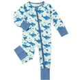thumbnail image 2 of ATAIKU Baby Boys' Snug Fit One-Piece Footed / Footless Non-Slip Sleeper, 2-Way Zipper Bamboo Pajamas - Shark, 2 of 11