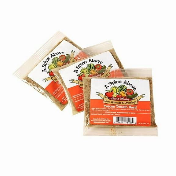 A Spice Above ASAMIX01236 A Spice Above, Dip Mix, Tuscan Tomato, Gourmet Seasoning & Spice Blend Perfect, Easy Cooking & All-Natural, No MSG 3Pk