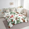 thumbnail image 3 of Manfei Christmas Bird Robin Bedding Comforter Set 7 Pieces for Kid, Flower Plant Full Bedding Set, Dreamy Fairy Tale Reversible Fitted Sheet Flat Sheet, Breathable Home Decor, 3 of 7