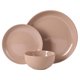 thumbnail image 5 of Gibson Home Rockaway - Juego De 12 Platos Y Cuencos Con Exterior Mate Y Interior Brillante Para 4 Vajillas, Color Rosa, Apto Para Lavavajillas Y Microondas, 5 of 5