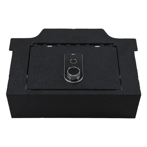 Center Console Safe Gun Safe, WASAI Console Gun Vault Lock box Compatible with RAM 1500/2500/3500 LARAMI/BIGHORN/POWERWAGON 2019-2024, NOT FIT Cup Holder with Cover, Fingerprint Lock with Backup Key.