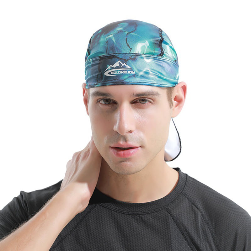 Outdoor Activities Running Sweat Wicking Cooling Durag Cap Sun UV Protection Cycling Bandana Headwraps Skull Cap with Long Tail Sports Headhear for Motorcycling Hiking