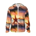 thumbnail image 2 of Uemuo Starfish Sunset Sea Beach Pattern Women's Full Zip UPF 50+ Sun Protection Hoodie Jacket Long Sleeve Sun Shirt Hiking Outdoor Performance with Pockets-Large, 2 of 9
