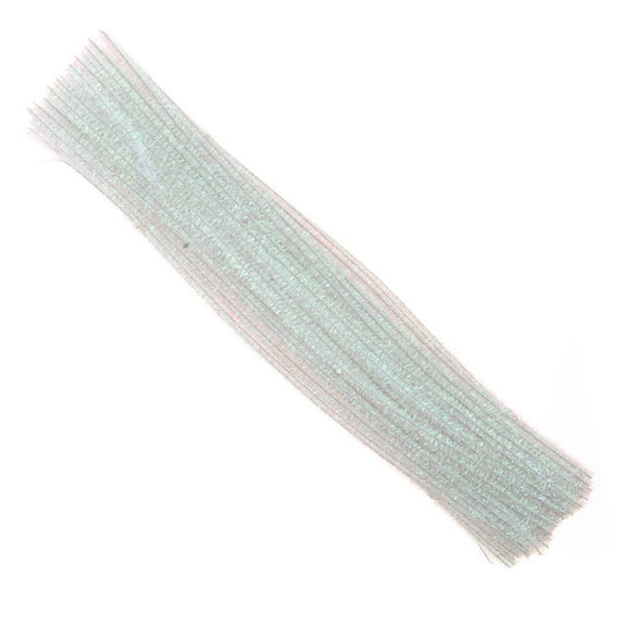 WORGEOUS 100pcs Iridescent Tinsel Pipe Cleaners for DIY Crafts Sparkly Chenille Stems for Kids Art Projects and Christmas Decorations