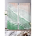 thumbnail image 3 of Sheer Curtain Panels Green Ocean Waves Rod Pocket Voile Window Curtains Ombre Beachy Window Treatments Ligh Filtering Privacy Curtain Drapes for Bedroom Living Room 2 Panel Set 84 Inch Length,, 3 of 9