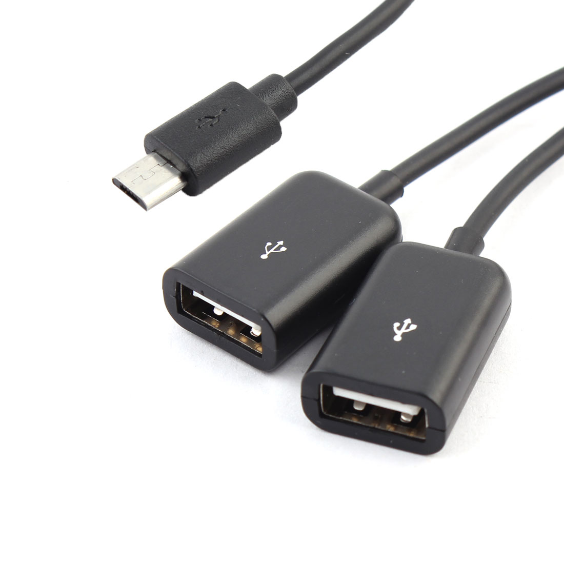 Micro USB Host Cable Male to Dual USB Female OTg Hub 19cm Long for