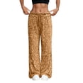 thumbnail image 5 of vigerkar Sequin Sparkle Wide Leg Pants for Women Wide Leg Sparkly Glitter Long Pants Soft Drawstring Waist Trendy Trousers (Khaki, XL), 5 of 9