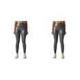 thumbnail image 1 of Qarigey Mallas de cuero para mujer, pantalones pitillo de Yoga de cintura alta, sin grietas, pantalones ajustados de realce, medias sexis de Gris S 2piezas, 1 of 6